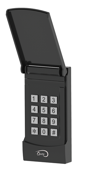Commercial keyless entry and access control reader with PIN keypad for garage door operators