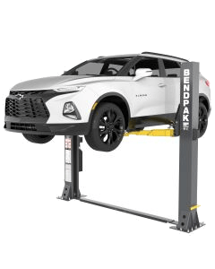 Car hoist garage modification with two-post lift and high-lift door operator upgrade