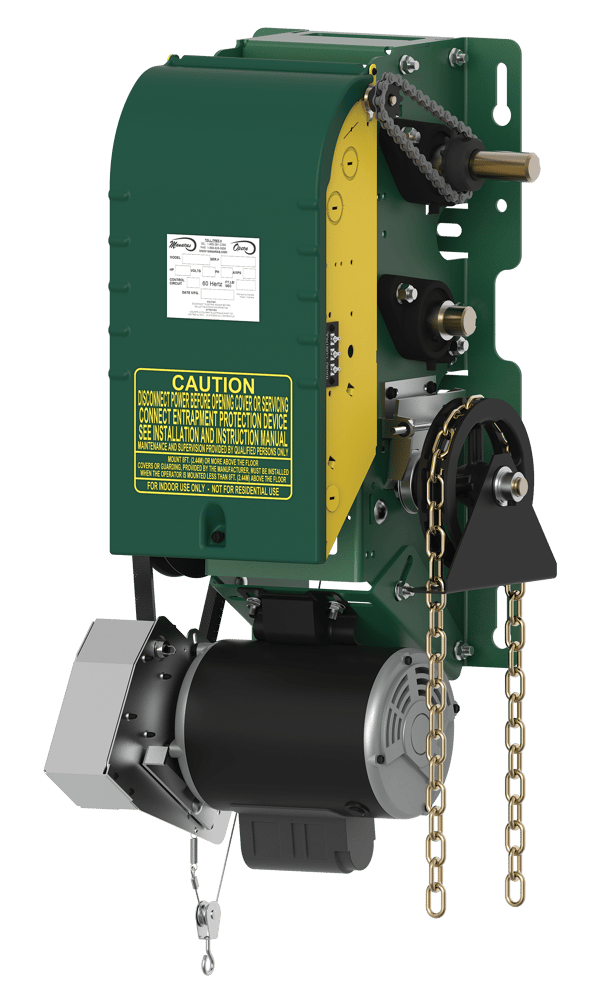 Three-phase industrial motor upgrade for commercial jackshaft door operators